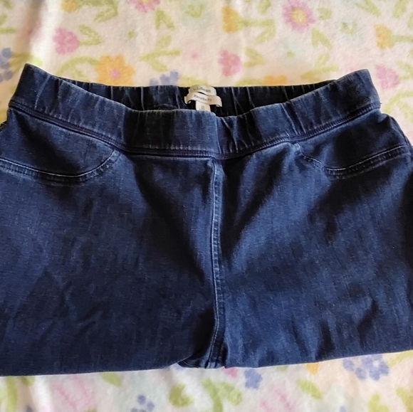 Lands End bermuda Women’s Size 18 stretch jeans jean shorts 33W 11L High Rise - Picture 3 of 5